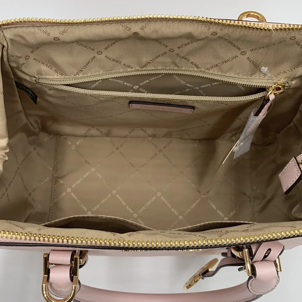MICHAEL KORS CHARLOTTE LARGE SATCHEL POWDER BLUSH - Picture 11 of 15